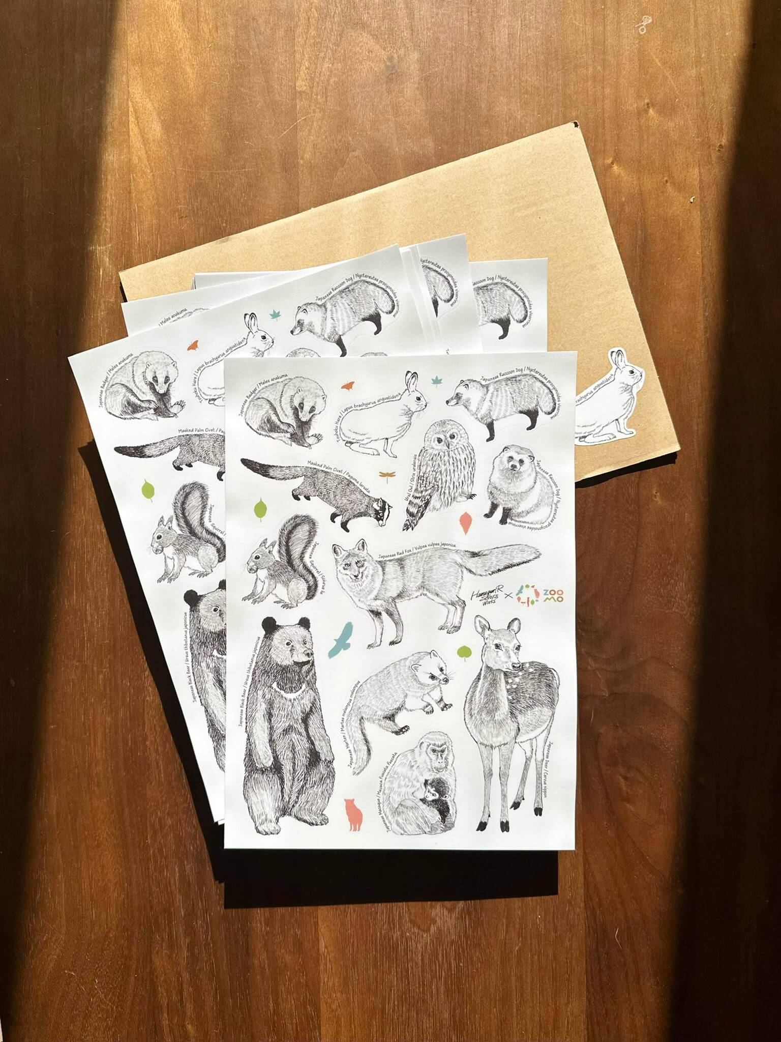 ZOOMOコラボ動物ステッカー(モノクロ) - 画像 (2)