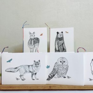 ZOOMOコラボ動物ミニカード 6枚セット（モノクロ）